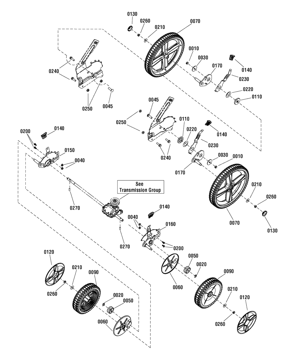 Wheels Group (7501647) Diagram and Parts List for 2012 Briggs and Stratton Lawn Mower